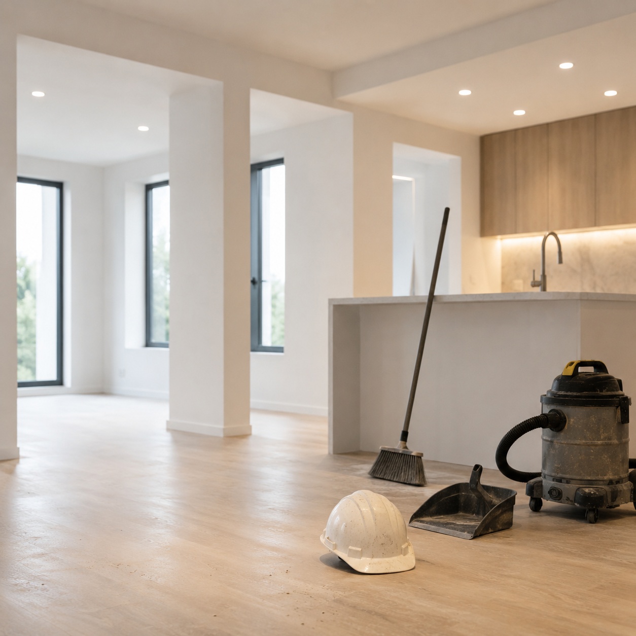 Post-construction cleaning — dust and debris removal